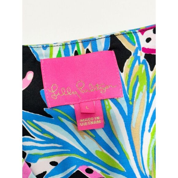 Lilly Pulitzer Women's Mistral Maxi Onyx Jaguar Jungle Dress Multicolor Large - Picture 3 of 14